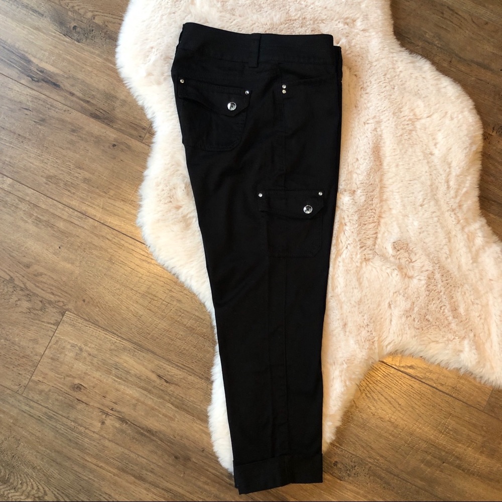 Like New WHBM Black Crop Cargo Utility Pants